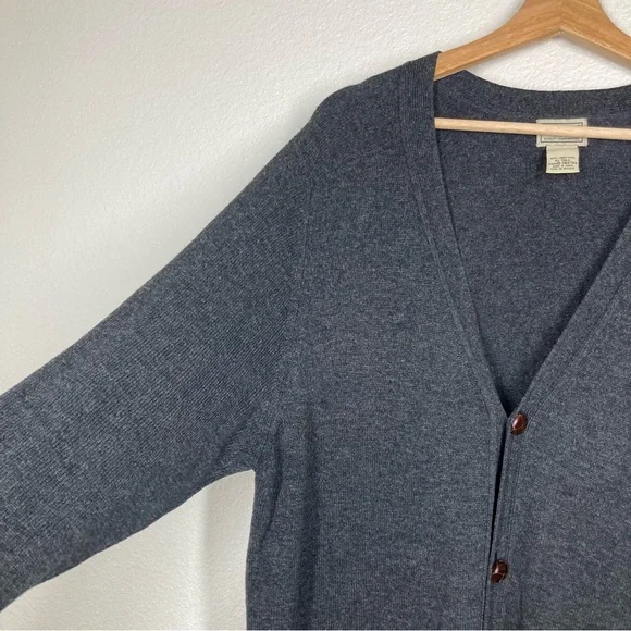 Vintage LL Bean Cardigan Sweater Men’s XL Tall 100% Lambs Wool Pockets Dark Gray - Picture 8 of 14